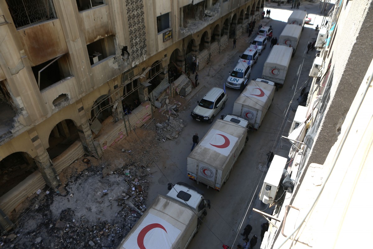 Hilfskonvoi erreicht Rebellengebiet Ost-Ghuta