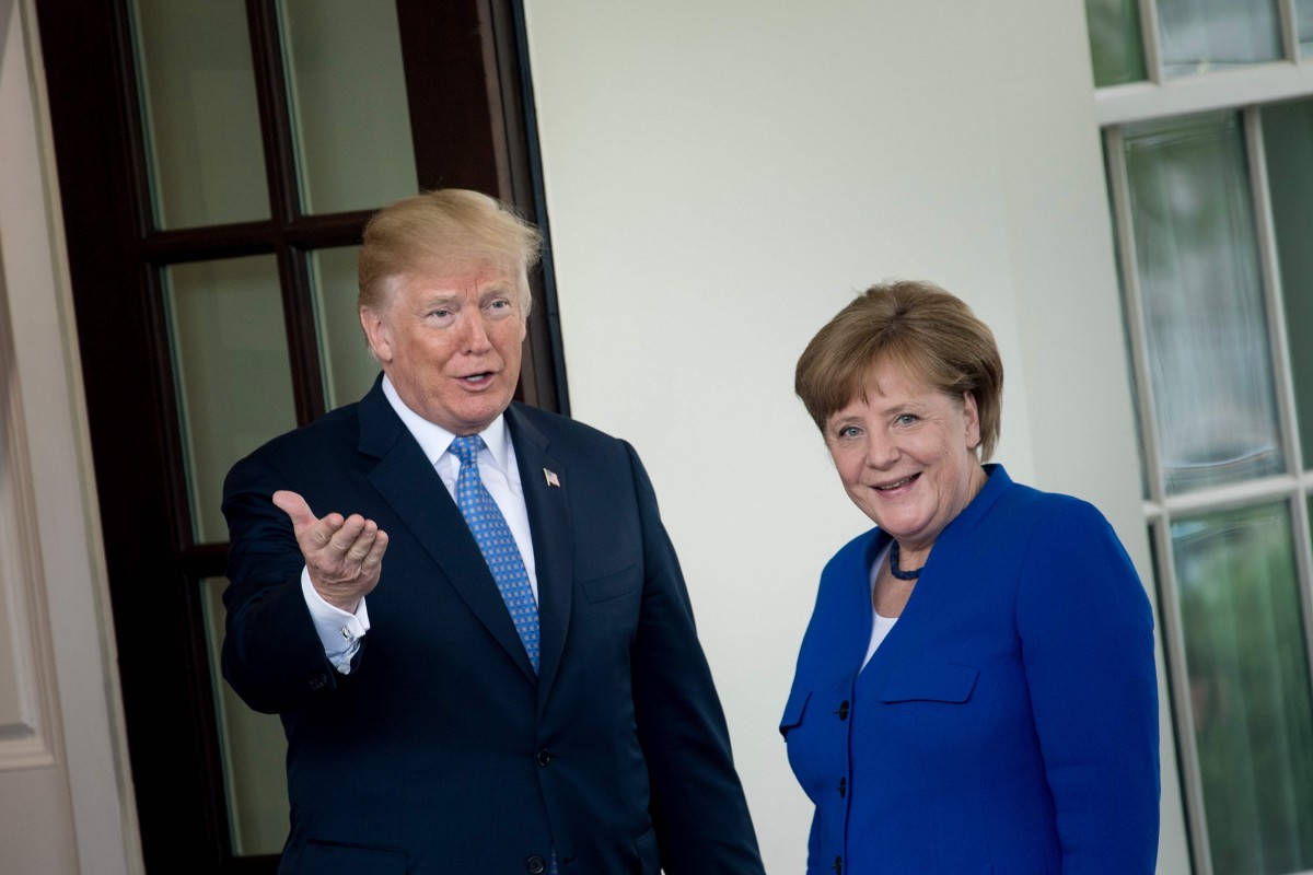 Frau Dr. Merkel zu Besuch beim freundlichen Herrn Trump