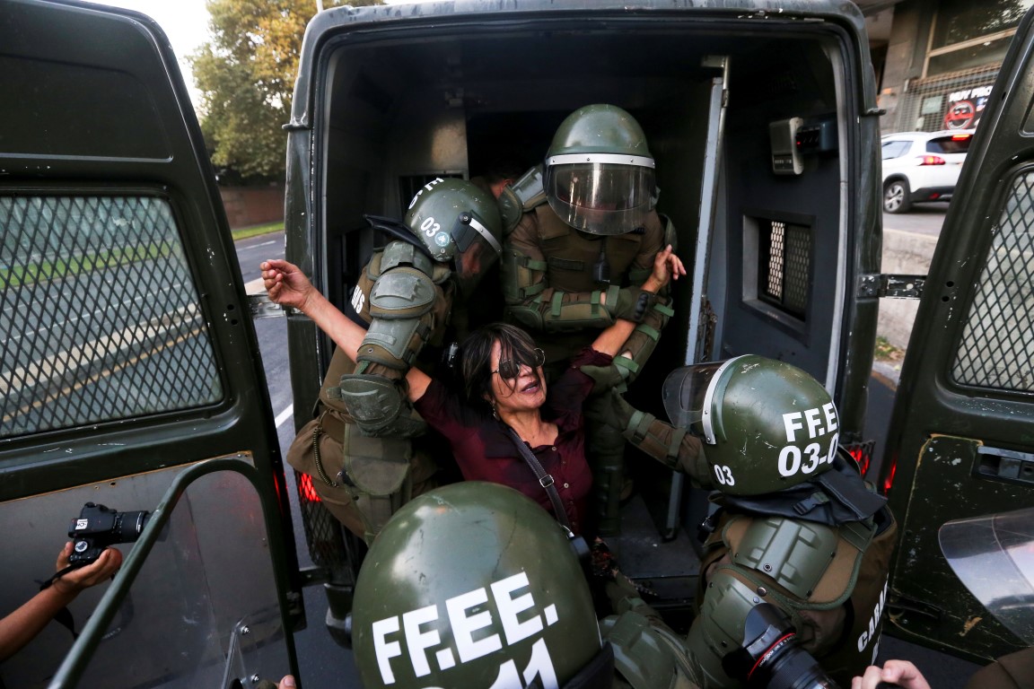 Protest in Chile gegen Militärschläge in Syrien