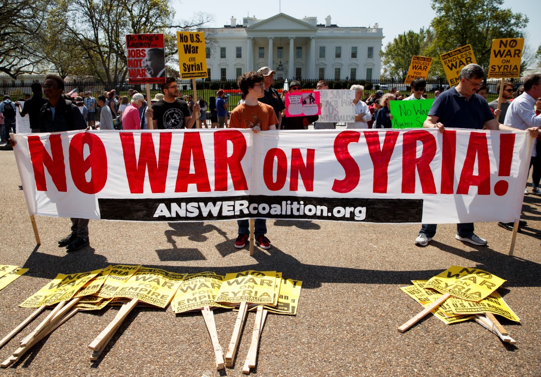 Proteste gegen Militärschlag in Syrien