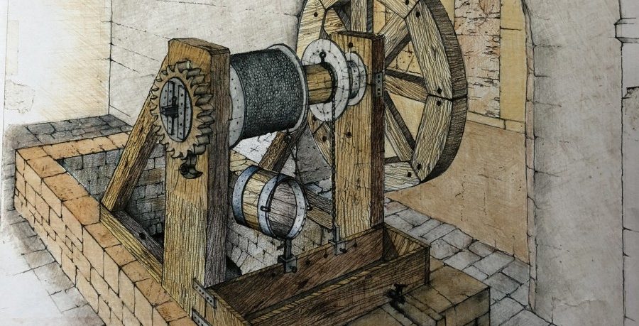 Viandener Schloss: Burg-Experte John Zimmer kritisiert neuen Aufzugmechanismus des Brunnens