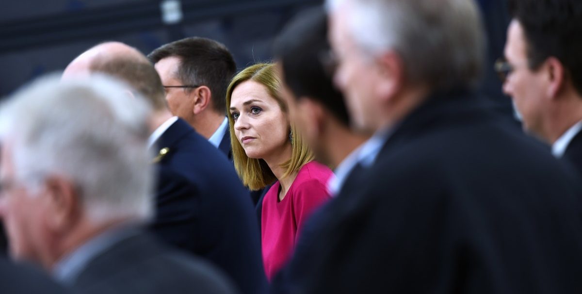 Zaghaftes Herantasten: Taina Bofferding beim Neujahrsempfang der Rettungsdienste