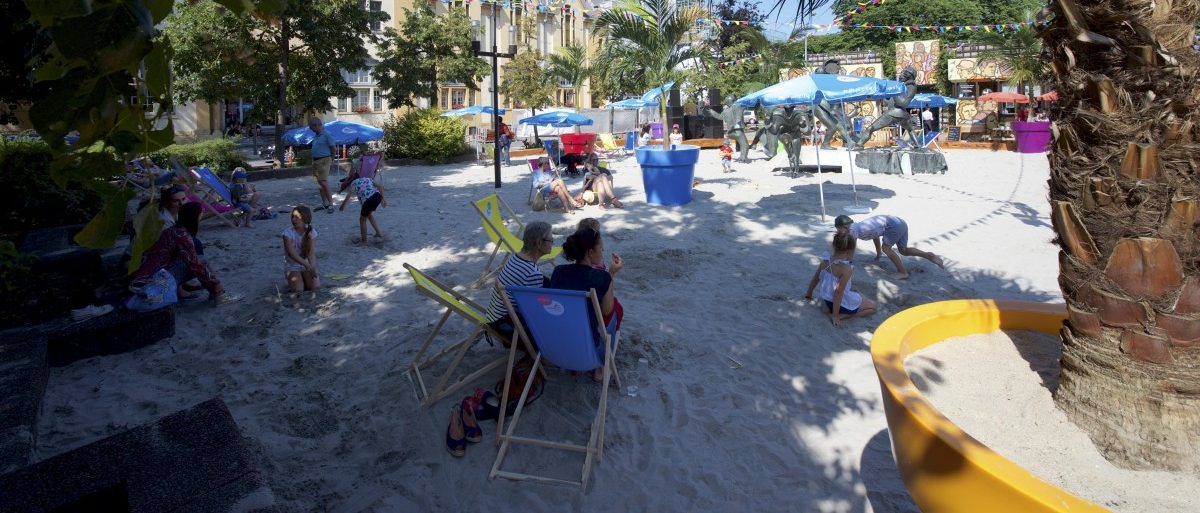 Strandfeeling in der Hauptstadt: Bis Ende September ist der Theaterstrand täglich geöffnet