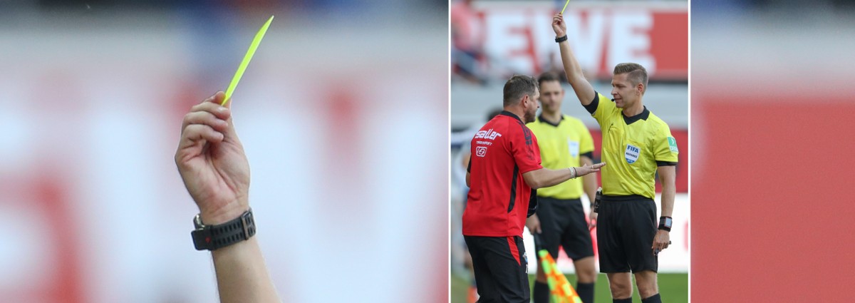 Premiere in der Bundesliga: Trainer sieht Gelbe Karte, weil er seine Mütze wegwirft