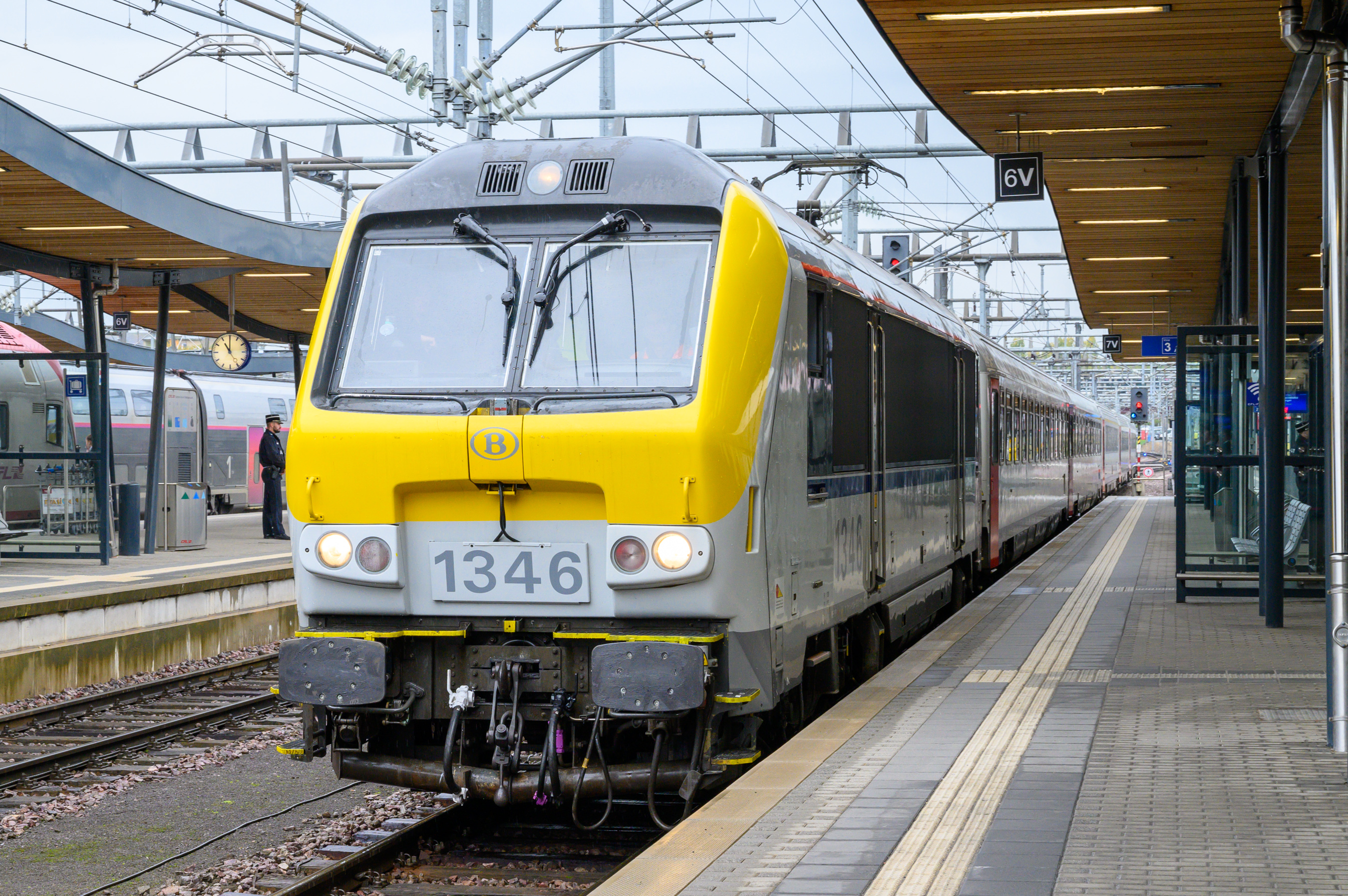 Gare de Luxembourg – Quai – Arrivée du train royal à la gare de Luxembourg en provenance de Bruxelles