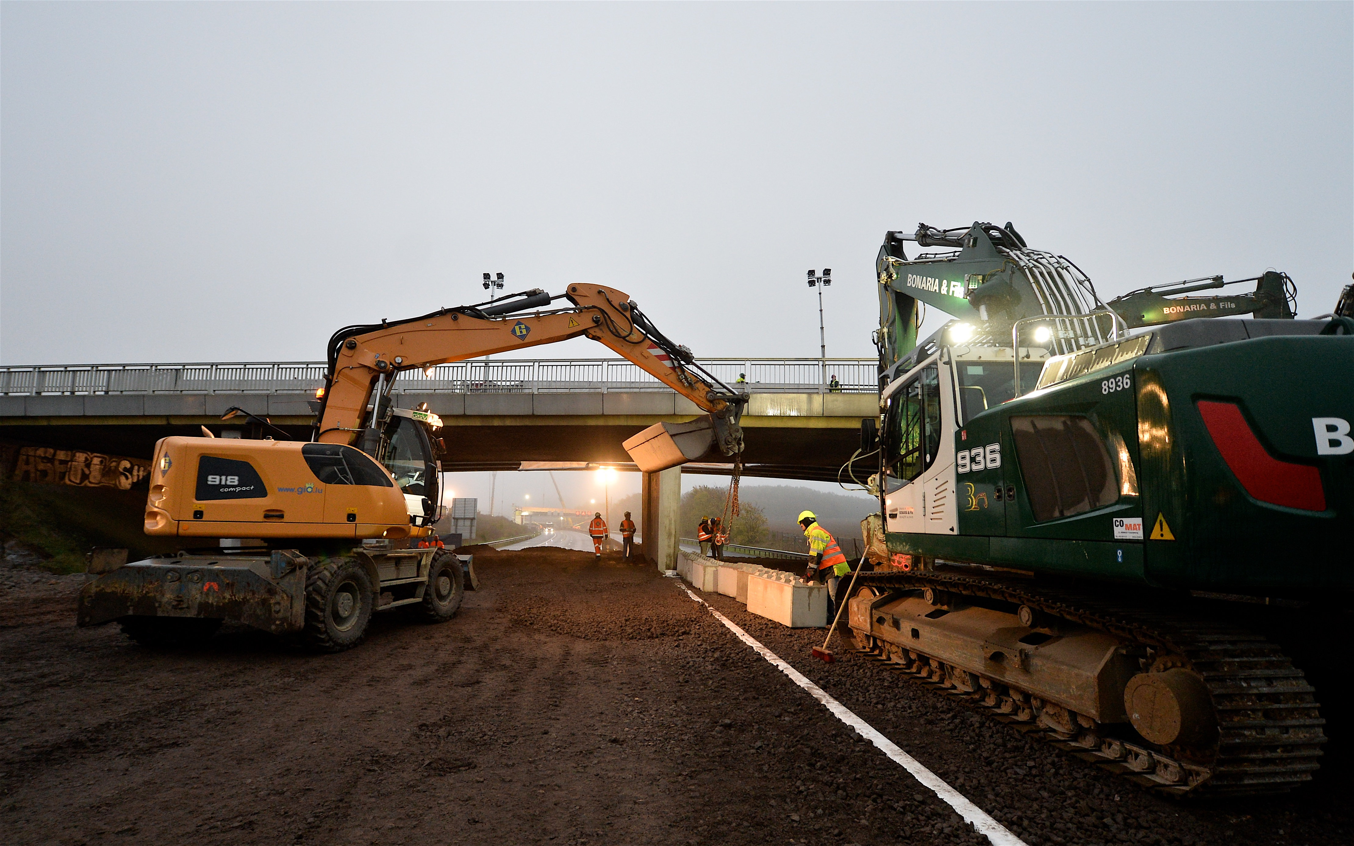 Travaux de démolition du pont sur l’A3 entre Kockelscheuer et B