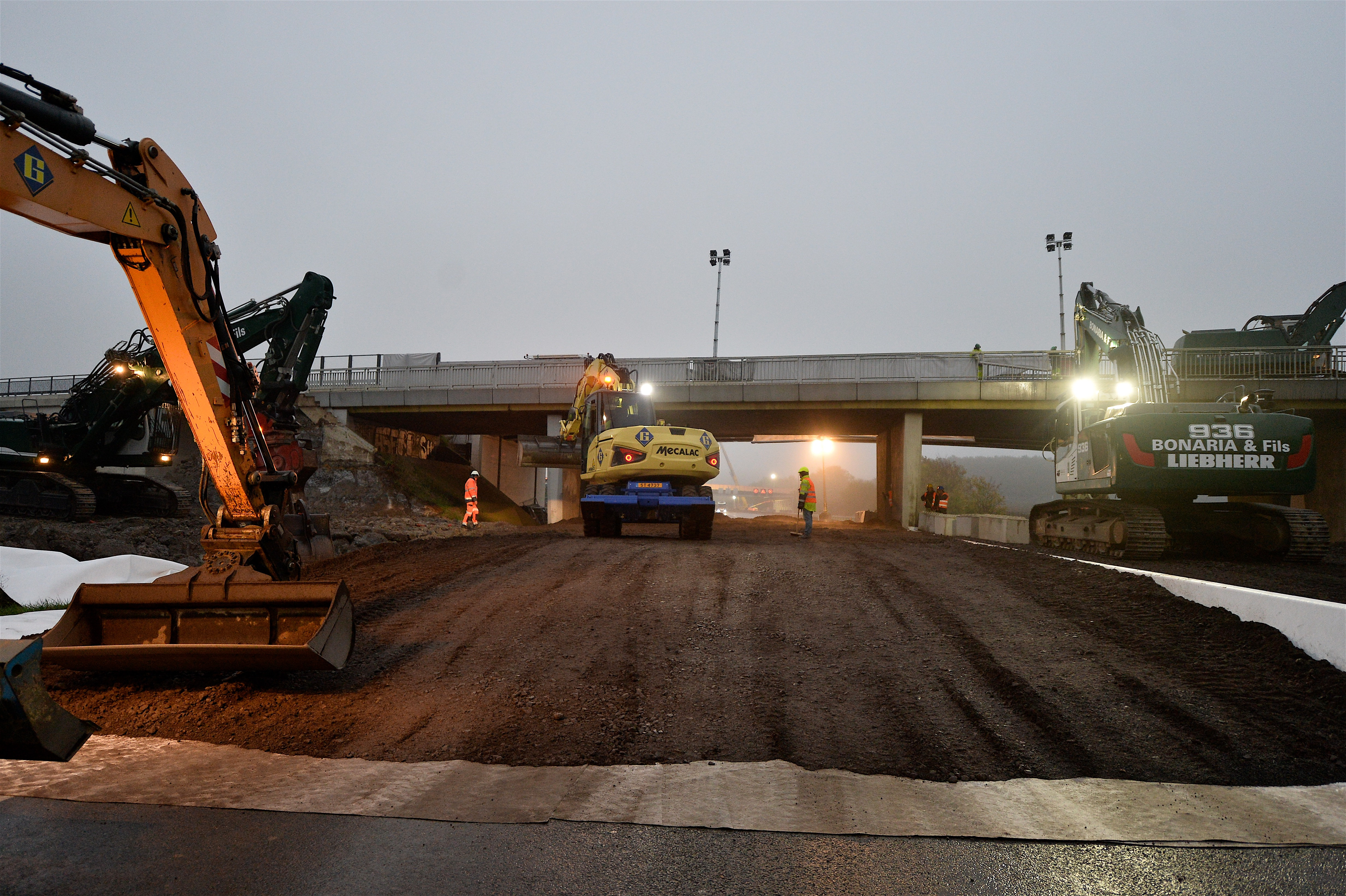 Travaux de démolition du pont sur l’A3 entre Kockelscheuer et B