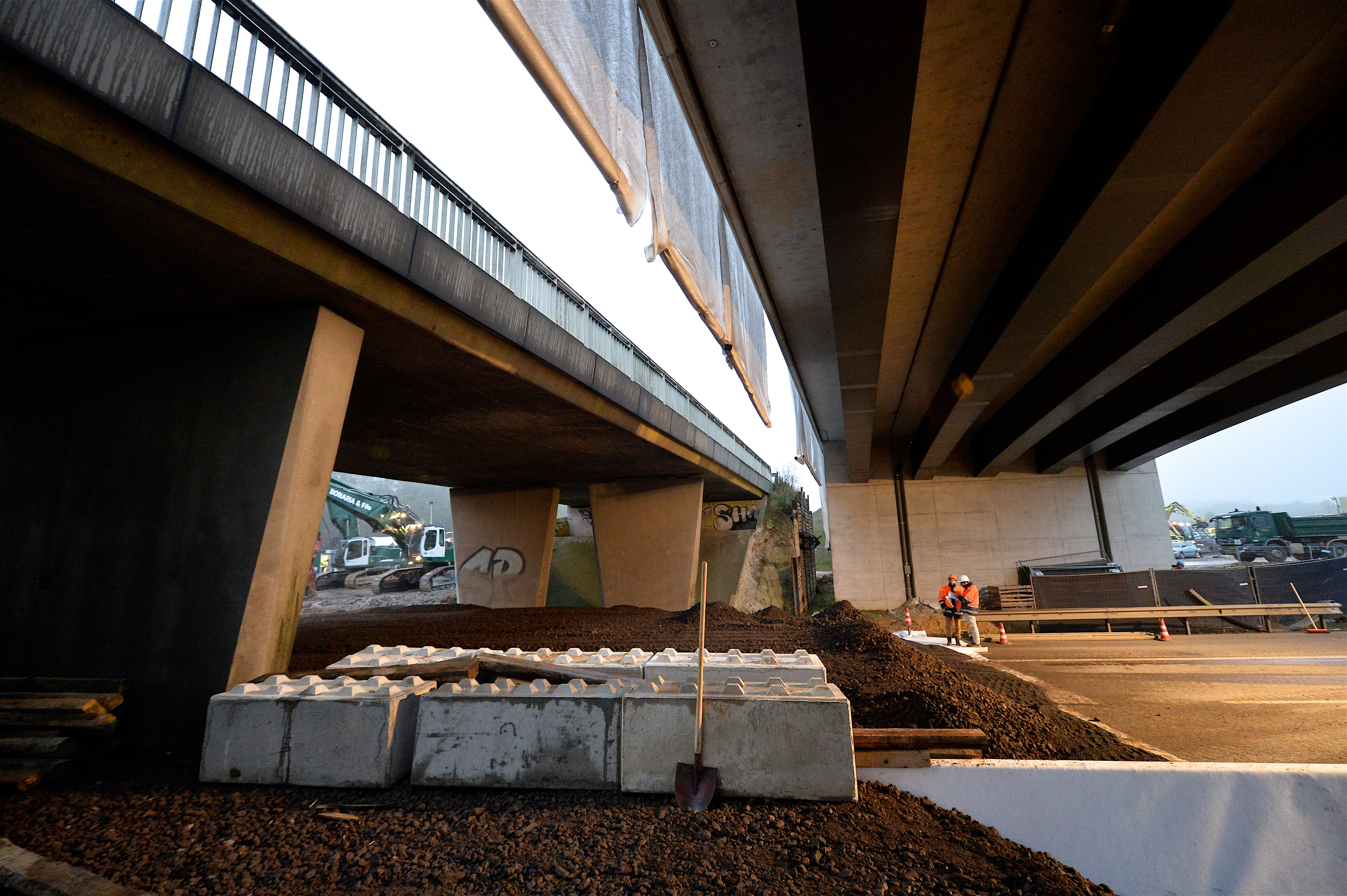 Travaux de démolition du pont sur l’A3 entre Kockelscheuer et B