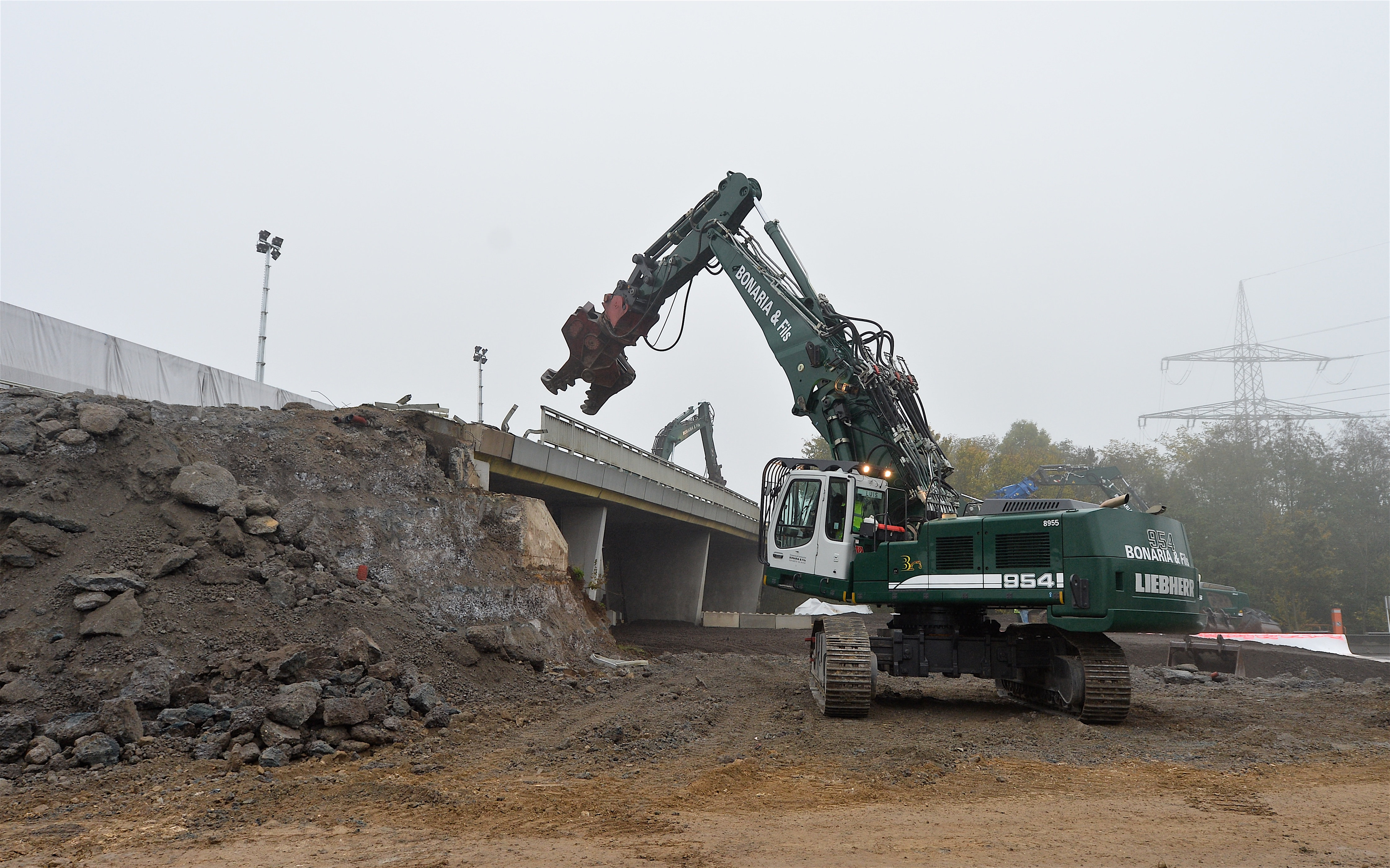 Travaux de démolition du pont sur l’A3 entre Kockelscheuer et B