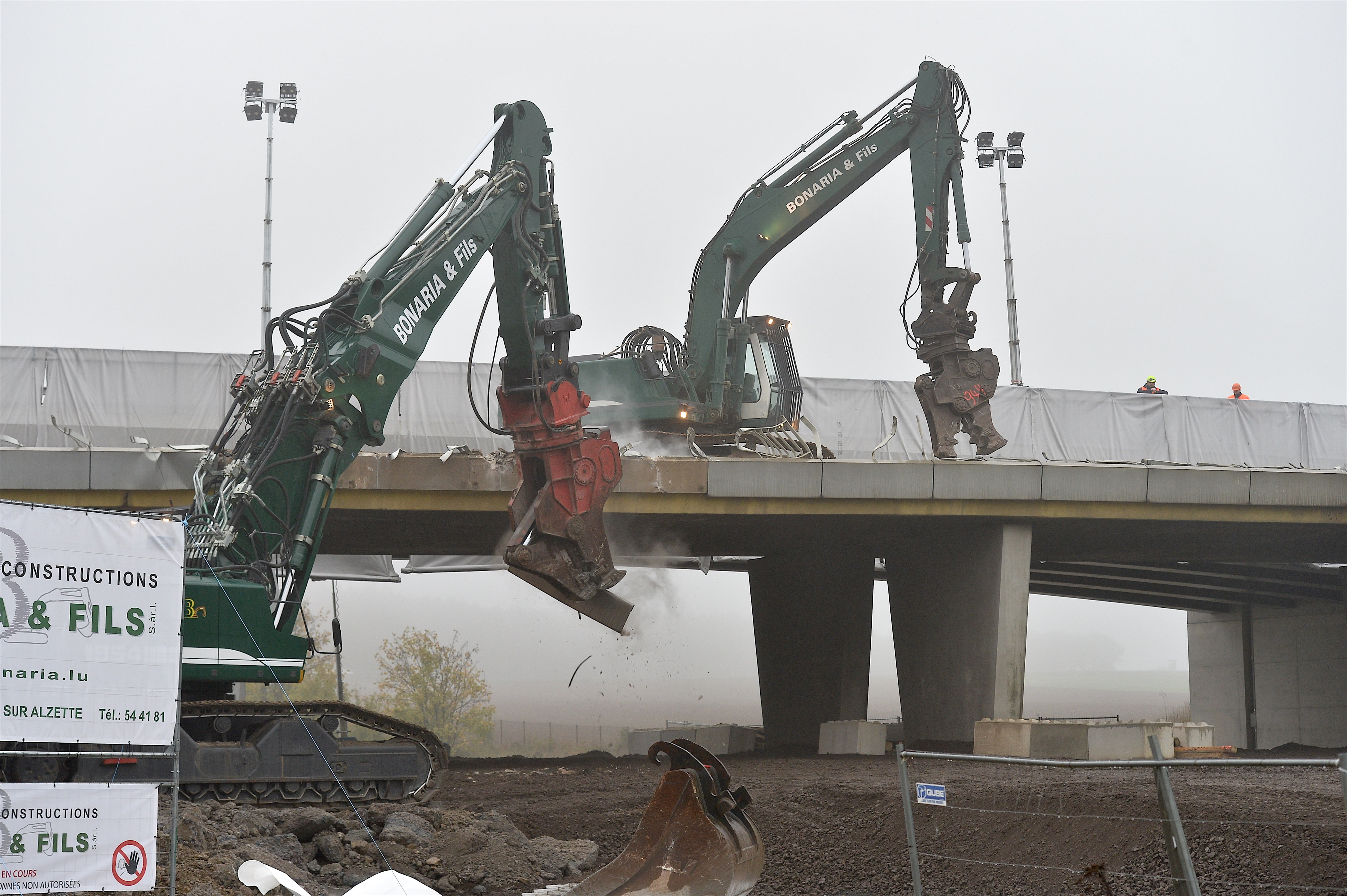 Travaux de démolition du pont sur l’A3 entre Kockelscheuer et B