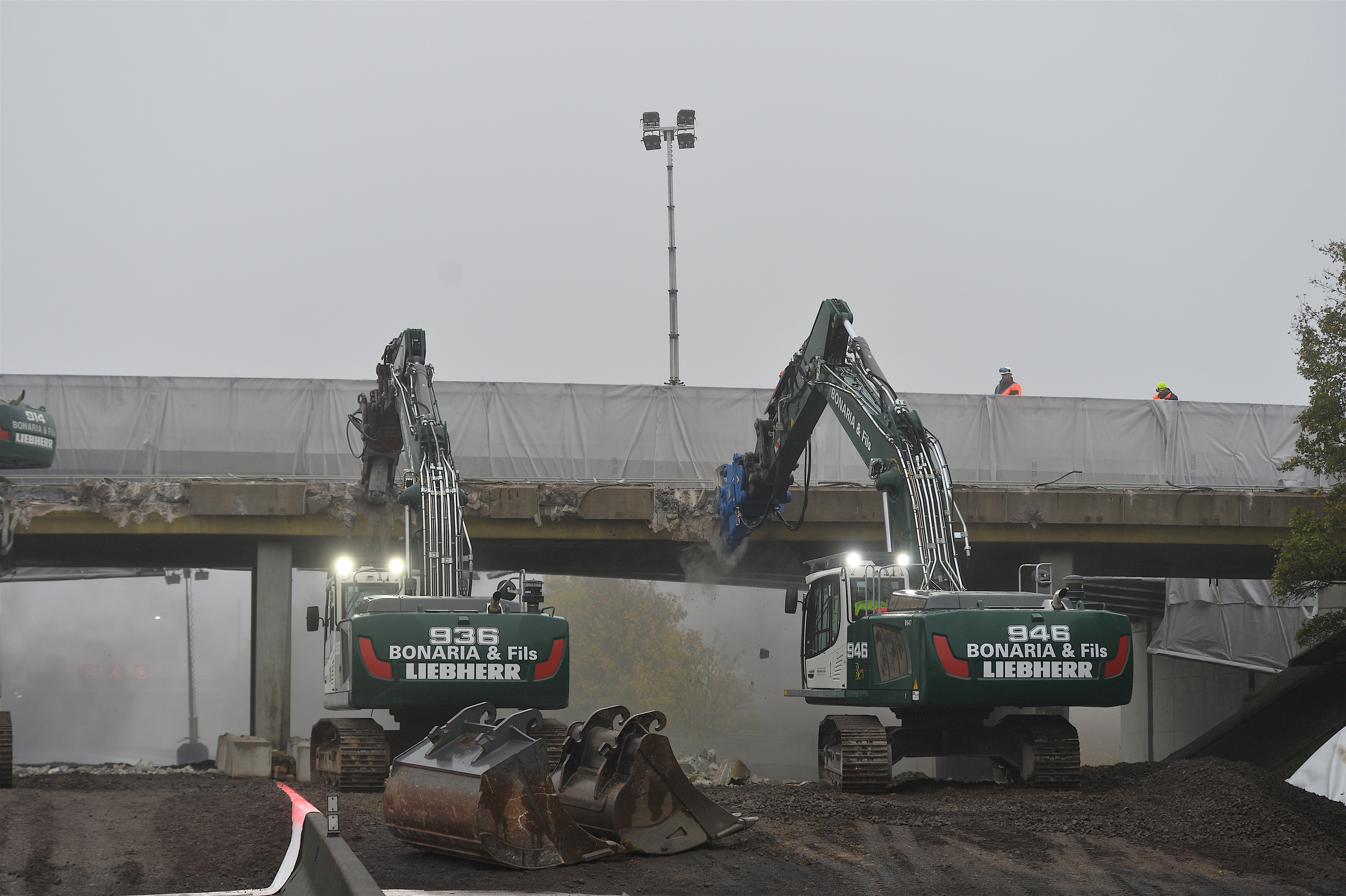 Travaux de démolition du pont sur l’A3 entre Kockelscheuer et B