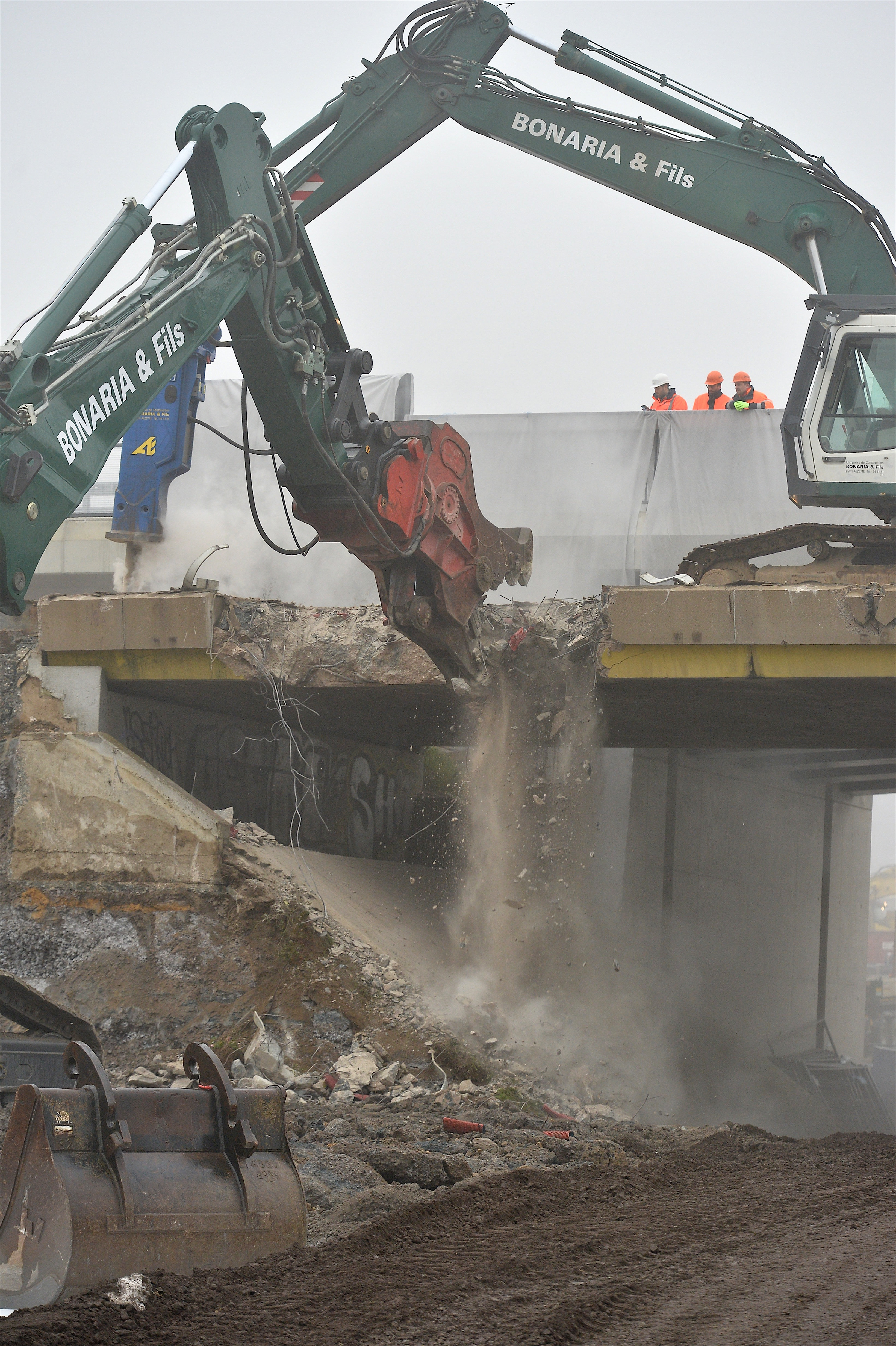 Travaux de démolition du pont sur l’A3 entre Kockelscheuer et B