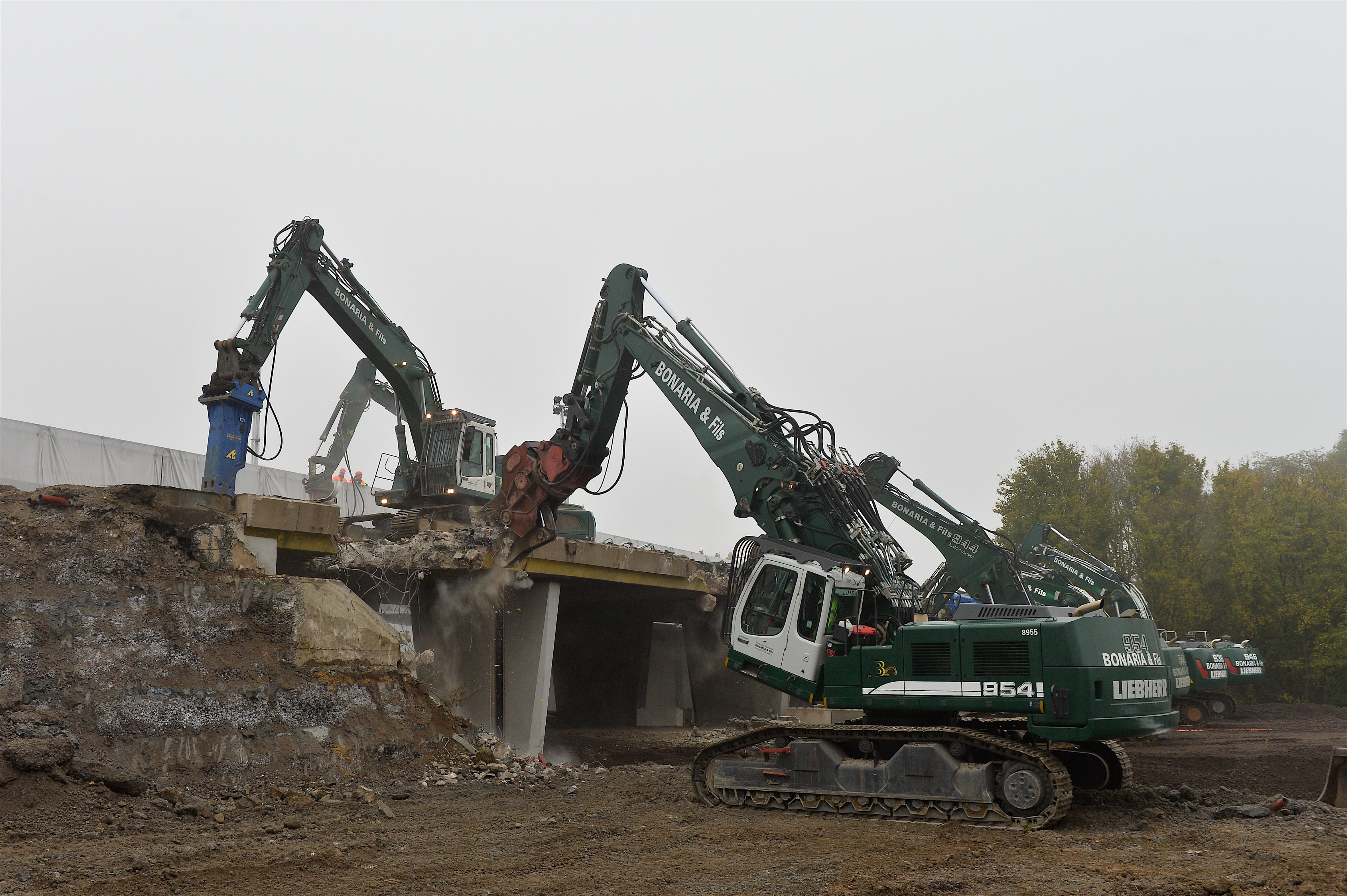 Travaux de démolition du pont sur l’A3 entre Kockelscheuer et B