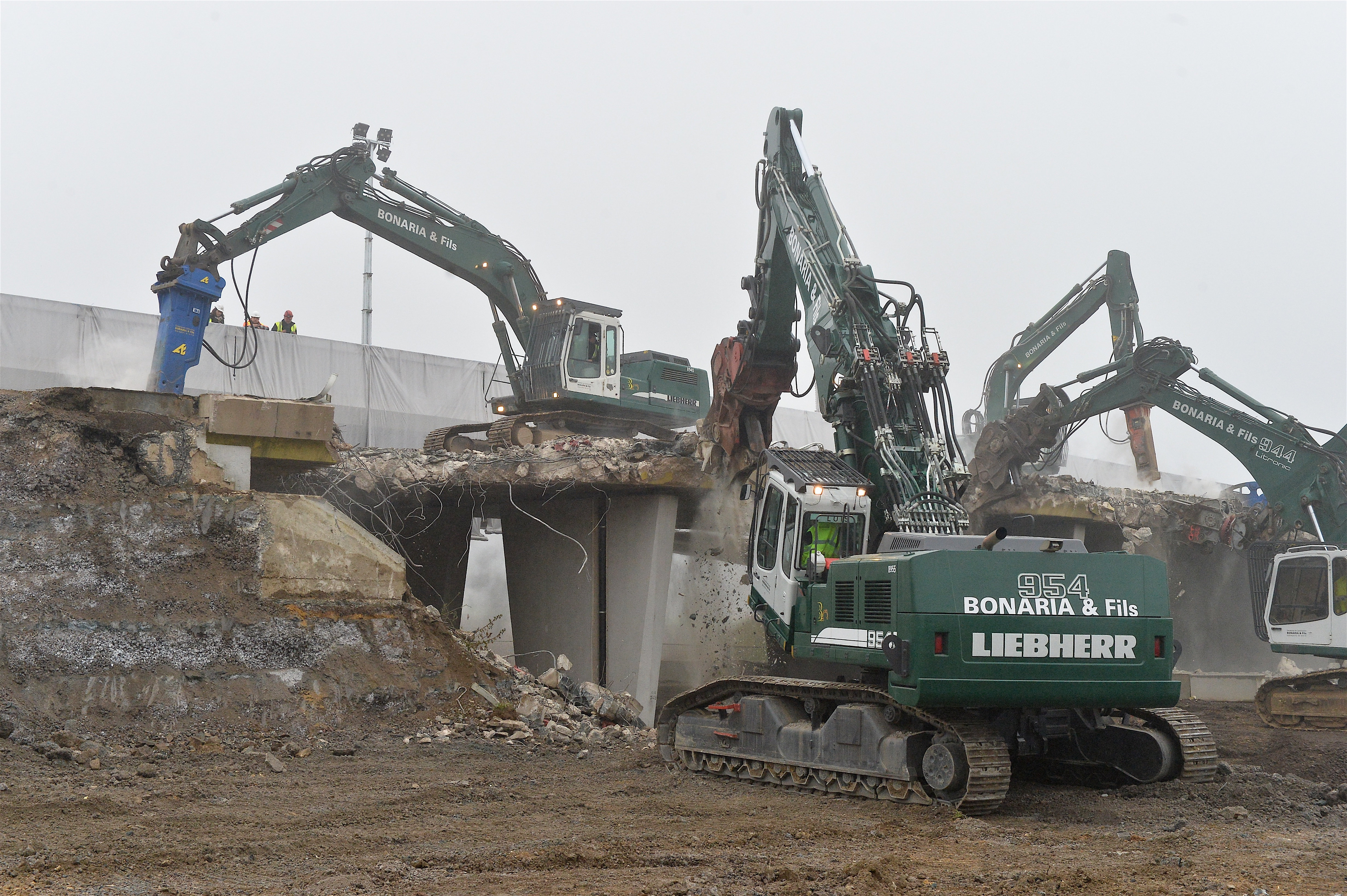 Travaux de démolition du pont sur l’A3 entre Kockelscheuer et B