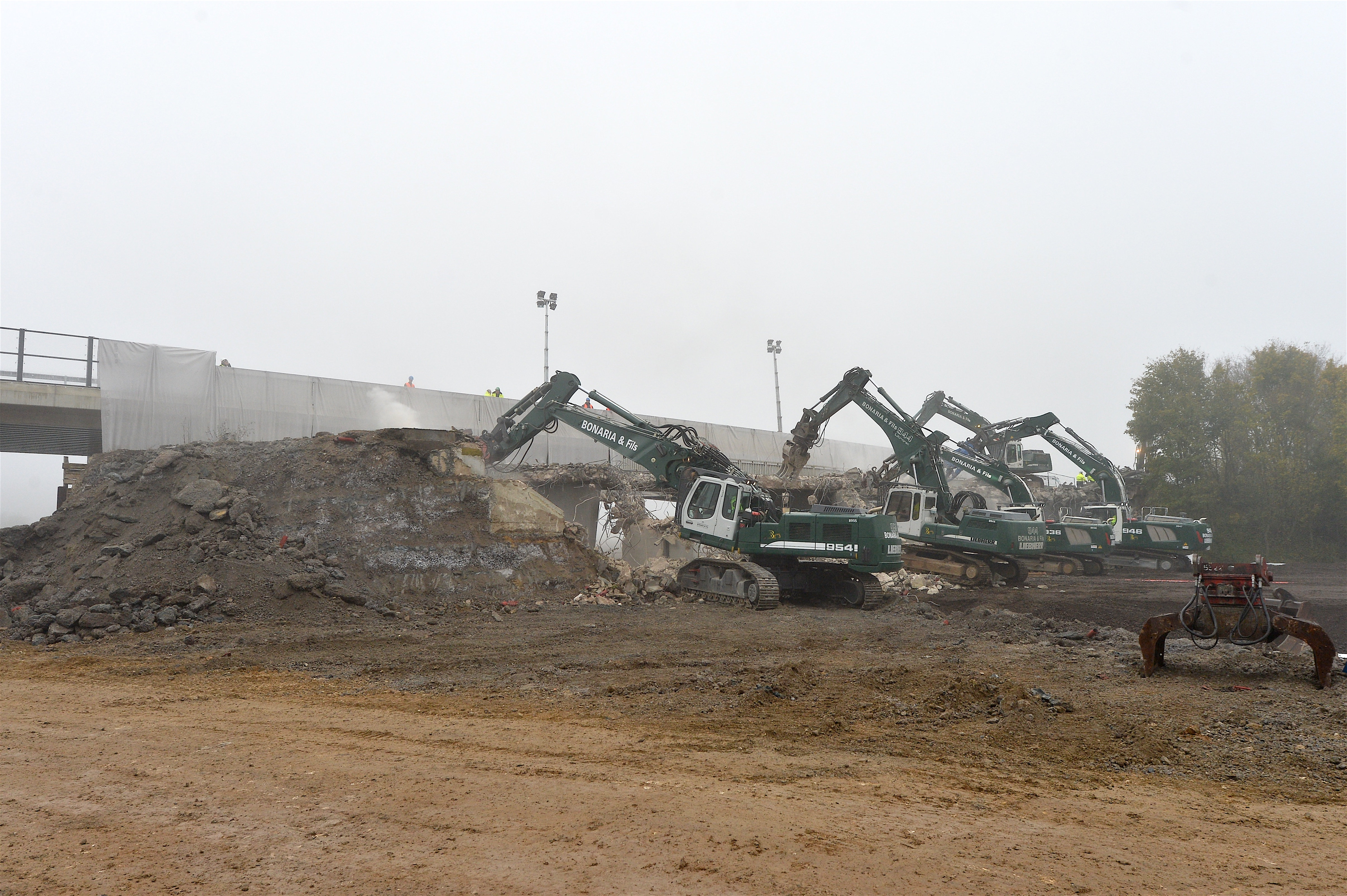 Travaux de démolition du pont sur l’A3 entre Kockelscheuer et B