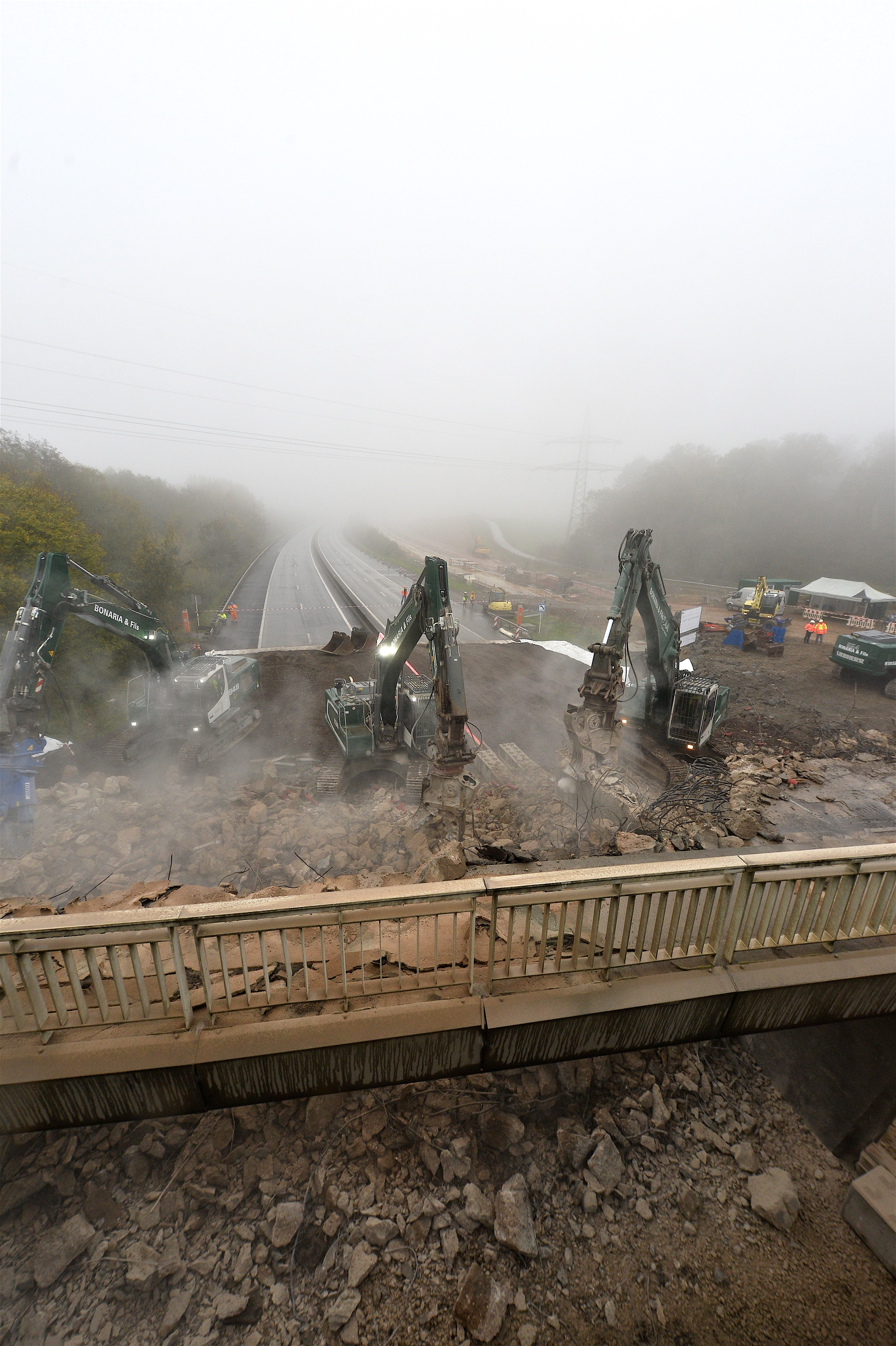 Travaux de démolition du pont sur l’A3 entre Kockelscheuer et B