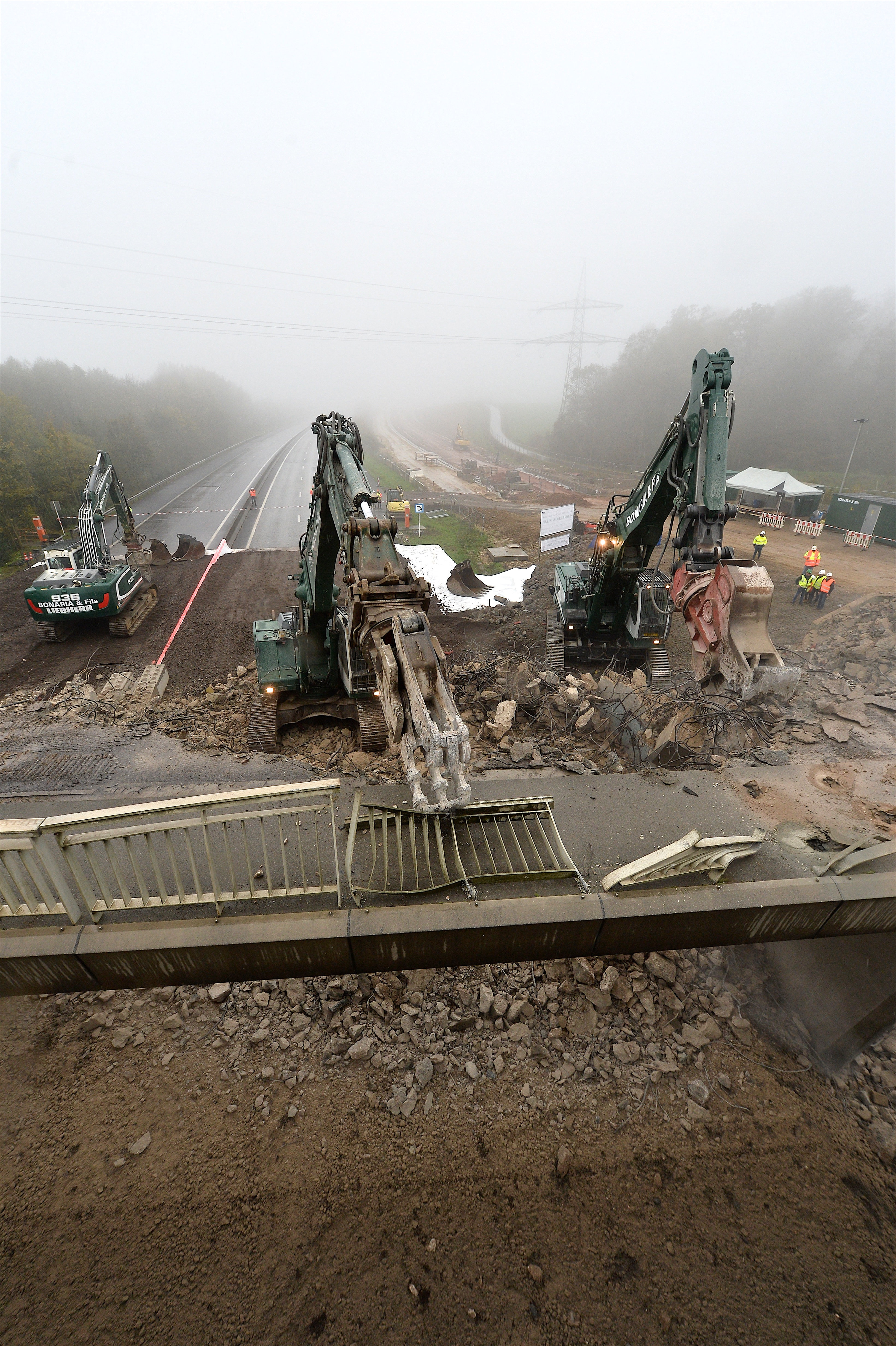 Travaux de démolition du pont sur l’A3 entre Kockelscheuer et B