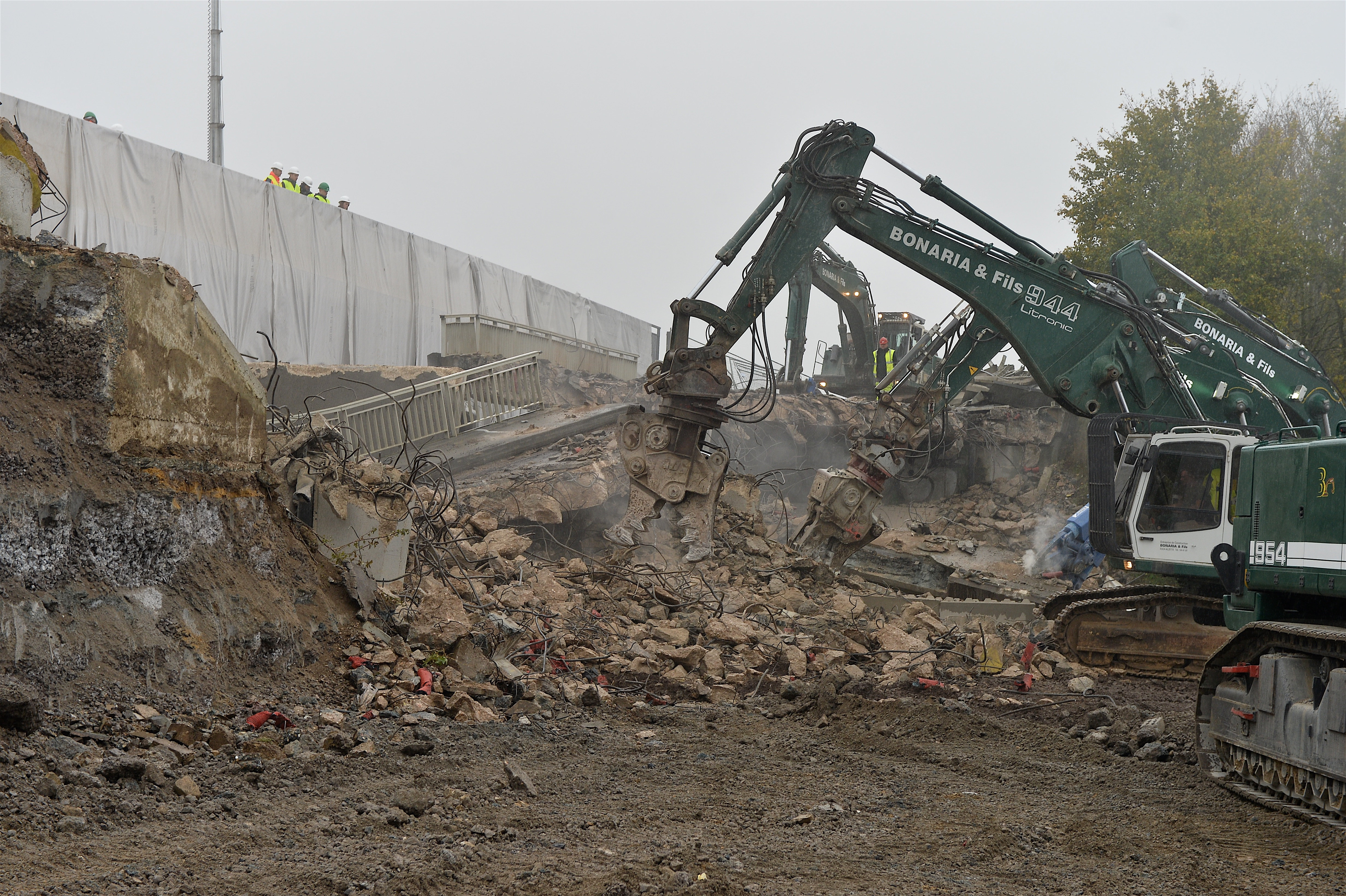 Travaux de démolition du pont sur l’A3 entre Kockelscheuer et B