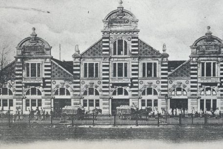 La façade du bâtiment „Champagne Mercier“ dans le quartier gare de Luxembourg-ville