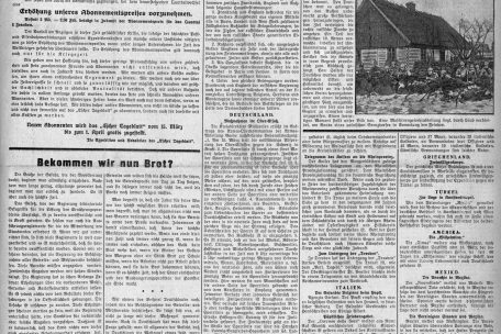 Unter dem Titel „Bekommen wir nun Brot?“ kommentierte das Escher Tageblatt am 18. März 1915 das erste „Vollmachtgesetz“, das der Regierung die notwendigen Befugnisse zur Wahrung der wirtschaftlichen Interessen während des Ersten Weltkrieges erteilte