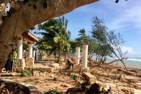Zerstörtes Touristenressort auf Tonga: Vielen Inseln fehlt jetzt das Geld aus dem Tourismus, um die Sturmschäden zu begleichen