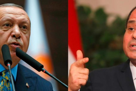 Bek&auml;mpfen einander auf libyschem Boden: die Pr&auml;sidenten der T&uuml;rkei und &Auml;gyptens, Erdogan und Al-Sissi&nbsp;