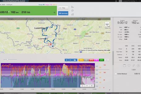 &Uuml;ber die App &bdquo;Trainingpeaks&ldquo; kann Zingen die Trainingseinheiten seiner Sportler planen und bis ins Detail verfolgen.