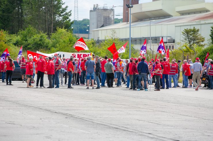 Protestaktion / OGBL fordert Jobgarantie für die Mitarbeiter von Luxguard