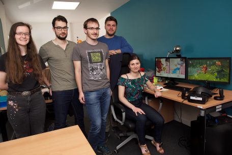 Insgesamt arbeitet ein achtk&ouml;pfiges Team am Rowdy-Projekt, derzeit befinden sich allerdings einige von ihnen im Home-Office