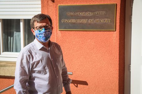 Direktor Marc Treinen mit Mundschutz: „Nichts ist frustrierender, als alleine durch ein menschenleeres Konservatorium zu laufen“