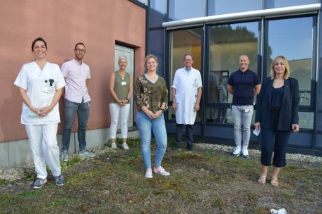 Unsere Gesprächspartner: (v.l.n.r.) Joëlle Leclerc, Alain Noirhomme, Carole Dimmer, Nadine Kulinna, Dr Paul Wirtgen, Bernd Hoffmann und Anja di Bartolomeo