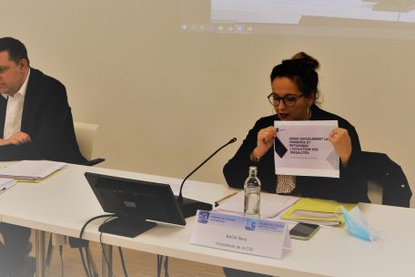 CSL-Direktor Sylvain Hoffmann und CSL-Pr&auml;sidentin Nora Back stellen den &bdquo;Avis&ldquo; der Kammer vor