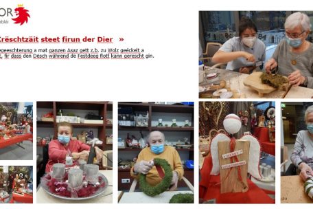 In den Seniorenheimen von Servior wird bereits seit Wochen gemeinsam mit den Bewohnern an Weihnachtsdeko gebastelt, um so wenigstens etwas Feststimmung ins Haus zu bringen