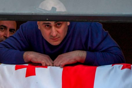 Oppositionsf&uuml;hrer Nika Melia vor seiner Festnahme