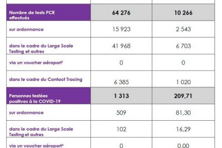 Anzahl der PCR-Tests und positiven F&auml;lle