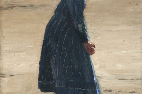 Petite fille debout sur la plage de Skagen, Sonderstrand