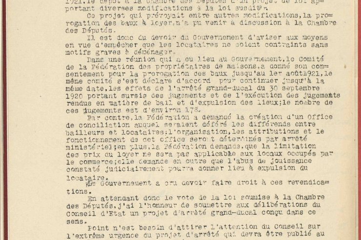 Zeitgeschichte / „Nécessité fait loi“: La crise du logement et la protection des locataires dans les années 1920