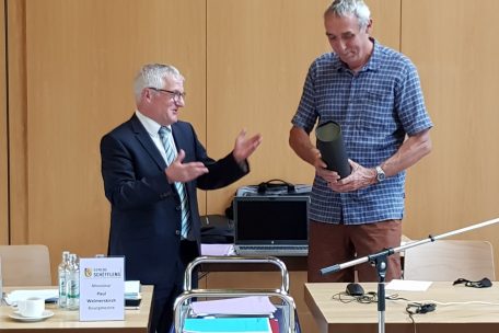 B&uuml;rgermeister Paul Weimerskirch (l.) und Jacques Welter&nbsp;