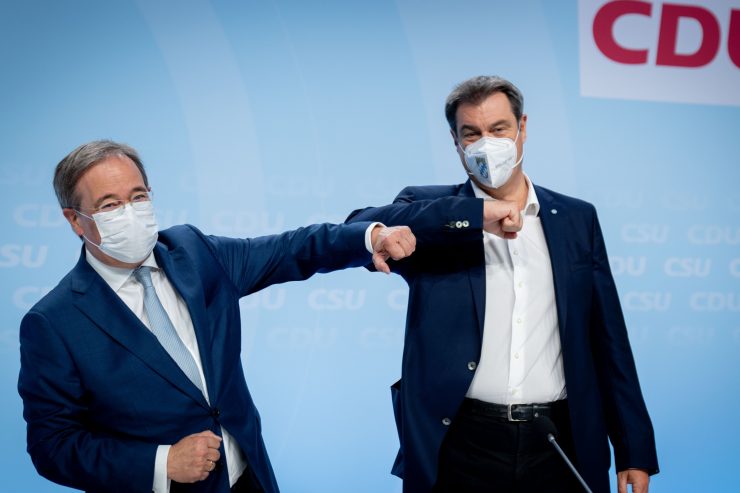 Deutschland / Unions-Kanzlerkandidat Laschet und CSU-Chef Söder präsentieren Wahlprogramm und geizen nicht mit großen Versprechen