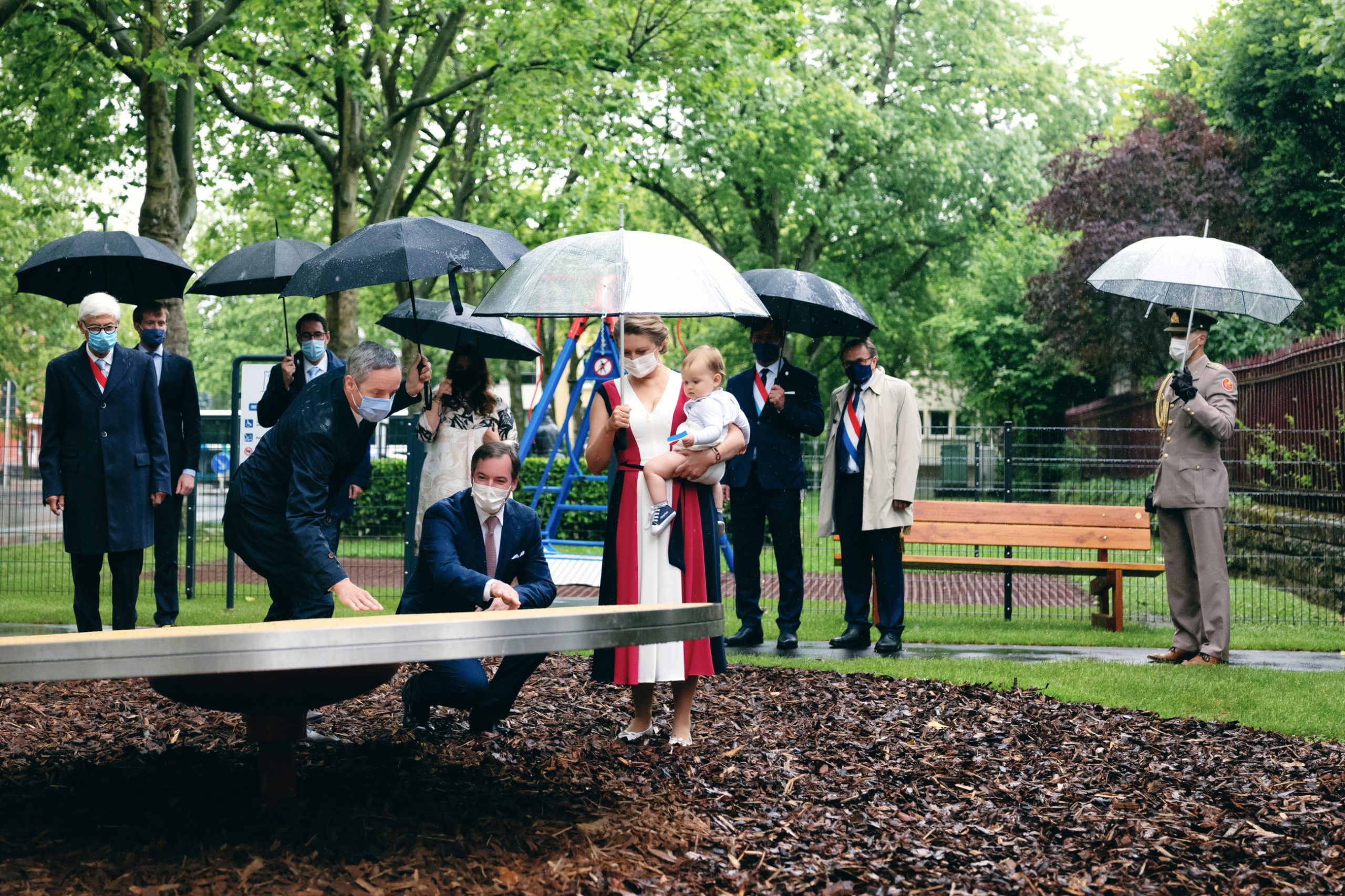 Erbgro&szlig;herzog Guillaume und Erbgro&szlig;herzogin St&eacute;phanie hatten sich bei der Konzeption des Spielplatzes pers&ouml;nlich mit eingebracht