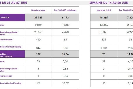 Anzahl der PCR-Tests und positiven F&auml;lle 