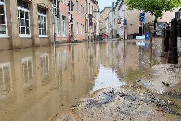 Luxemburg / Fotos zeigen Überschwemmung im Grund
