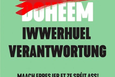 Dieses Plakat aus der Kampagne ist auf der Website des luxemburgischen Roten Kreuzes zu finden. Dort heißt es: „Maach den éischte Schratt zu denger Verännerung, andeem s du dech bei eis mells an e Rendez-vous ausméchs. Gëff dir d’Chance, net méi ze leiden an denge Léifsten net méi wéizedoen.“
