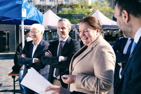 V.l.n.r.: Martin Kox, Georges Mischo und Botschafterin Fleur Thomas