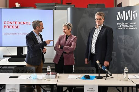 V.l.n.r.: Georges Mischo, Sam Tanson und Frank Schroeder