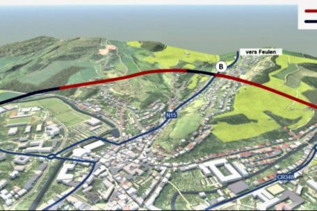 An der Trasse der Umgehungsstraße Ettelbrück-Feulen hat sich in 25 Jahren nichts geändert (siehe unten) – und dennoch wird sie im Leitbild „Nordstad 2035“ als Vision angekündigt