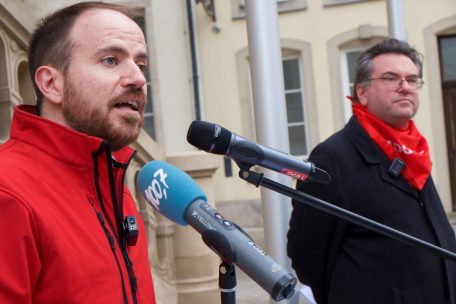 Stefano Auraujo (l.) und Frédéric Krier (r.) legten die Positionen des OGBL dar