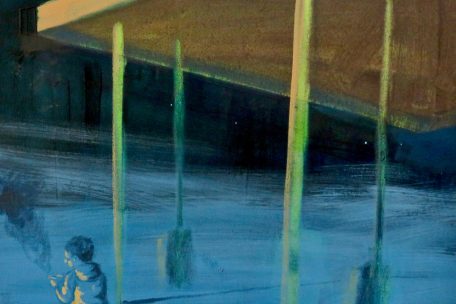 „Station“, huile et acrylique sur toile, 50x50