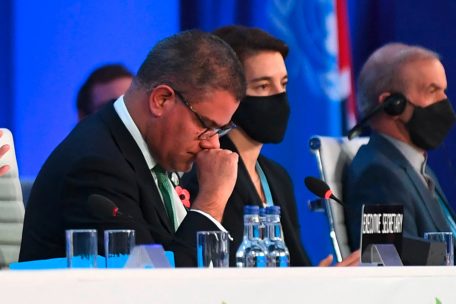 War den Tr&auml;nen nahe: Alok Sharma, entt&auml;uschter Pr&auml;sident der COP26