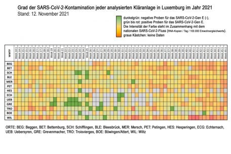 Screenshot aus dem Coronastep-Report vom 12. November / Bearbeitung (&Uuml;bersetzungen) durch den Autor